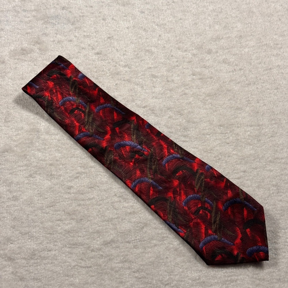 J. Garcia Men's Silk Tie Red Abstract Swirl Jerry Garcia‎ Collection